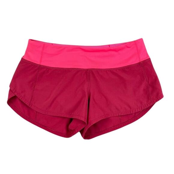 Lululemon Shorts Womens 4 Pink Speed Up Low Rise Lined Running Workout Fitness - Picture 1 of 12